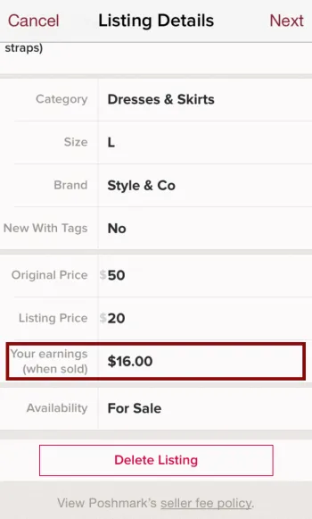 How to Mark Your Poshmark Listing as Sold