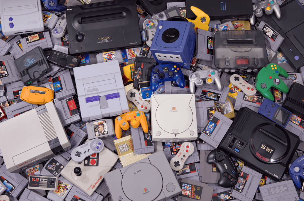 Old game consoles
